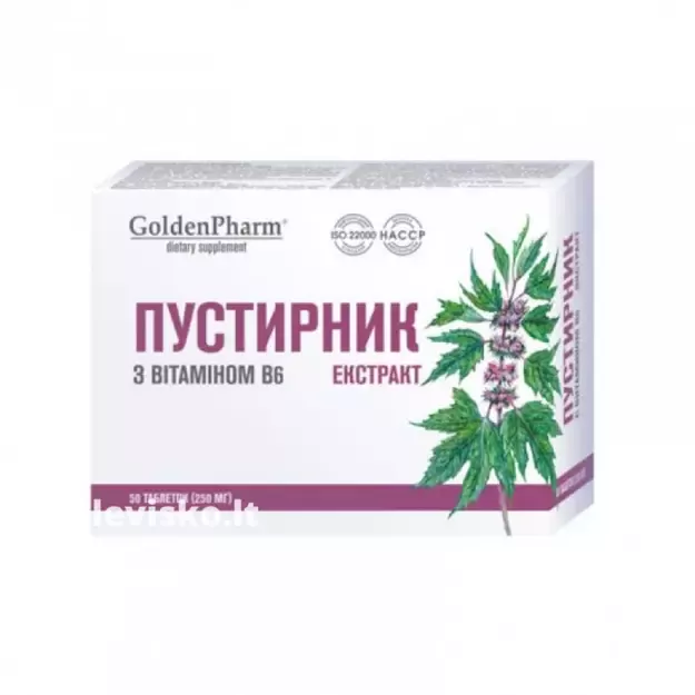 Maisto papildas GOLDEN PHARM Sukatžolės ekstraktas 50 mg + vit., 50 tab.