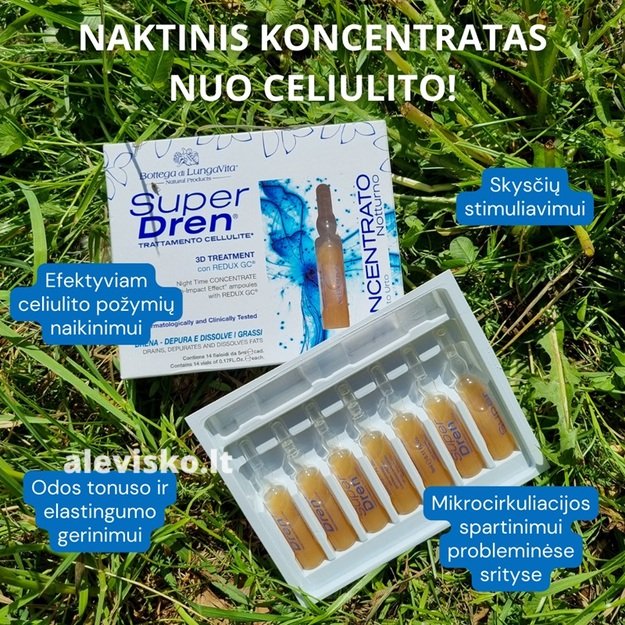 SuperDren® Anticeliulitinis naktinis koncentratas, 14 ampulių po 5 ml