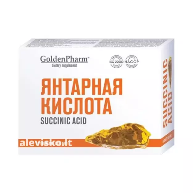 Maisto papildas Gintaro rūgštis 150 mg + vitaminas C C, 50 tab.