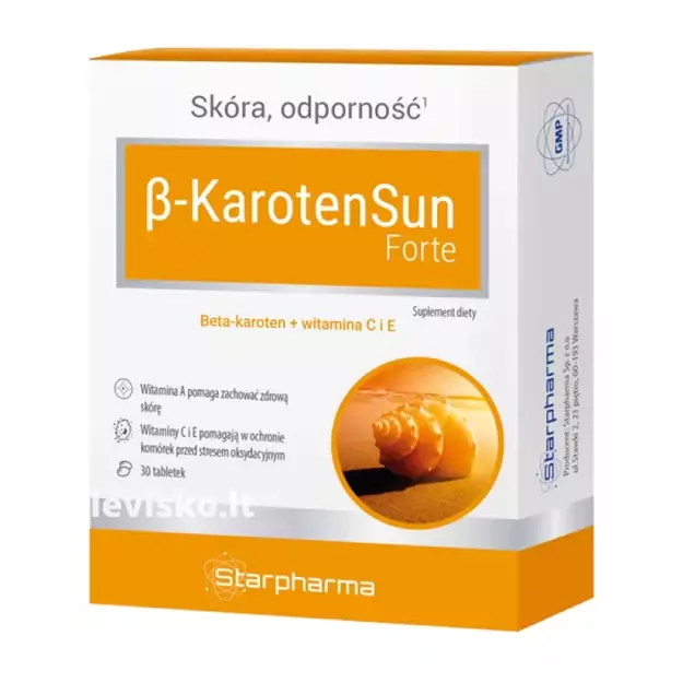 Maisto papildas B-Karoten Sun Forte, 30 kap.