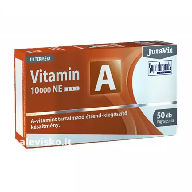 Maisto papildas JUTAVIT VITAMINAS A 10000 TV QUALI®, 50 kap.