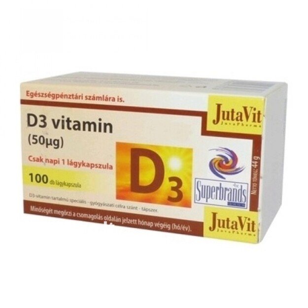 JutaVit vitaminas D3 2000 TV 50 mcg, 100 kapsulių