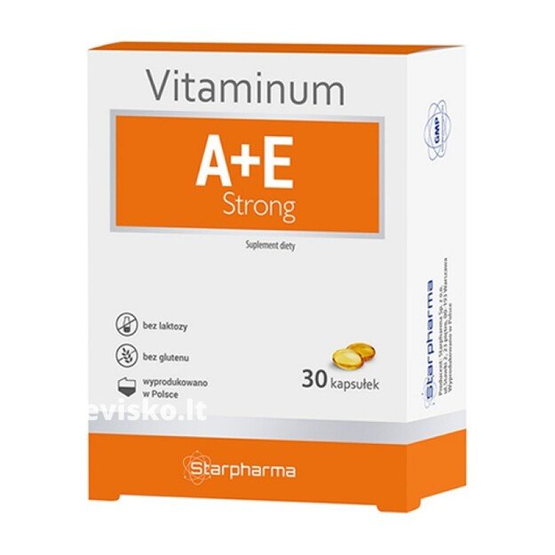 Vitaminai A + E Strong, 30 kap.