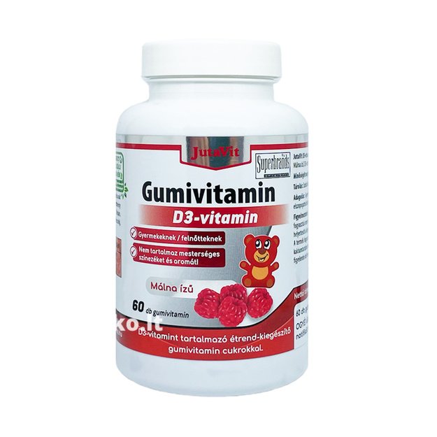 Vitaminas D3 guminukai JutaVit, 60 vnt