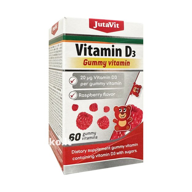 Vitaminas D3 guminukai JutaVit, 60 vnt