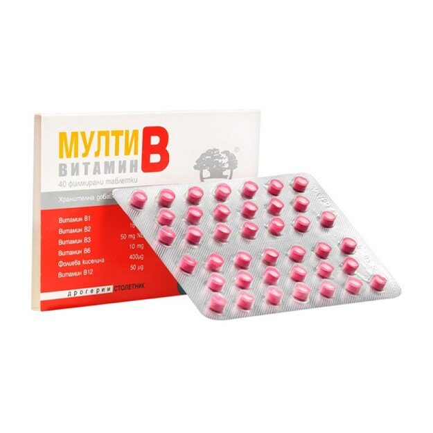 Multi B vitaminų kompleksas NikSen, 40 tab.