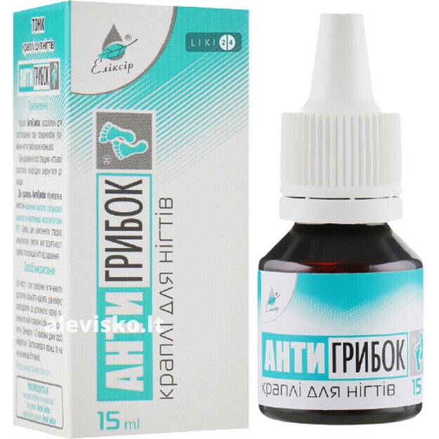 Lašai nuo nagų grybelio ANTIGRIBOK, 15 ml.