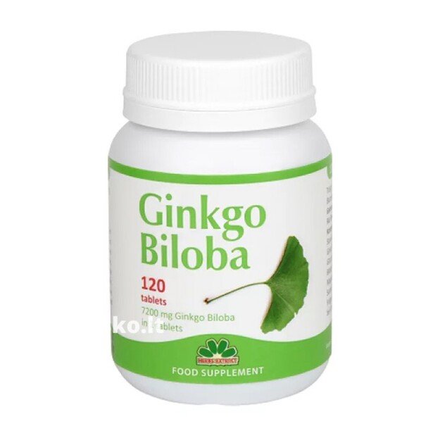 Maisto papildas Ginkgo Biloba, 120 tab. 