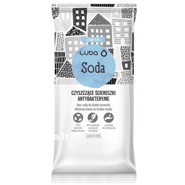 LUBA COMFORT antibakterinės valymo servetėlės ​​su soda