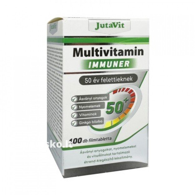 Maisto papildas Multivitamin Immuner Senior 50+ su laktobacilomis Jutavit 100 tab. 