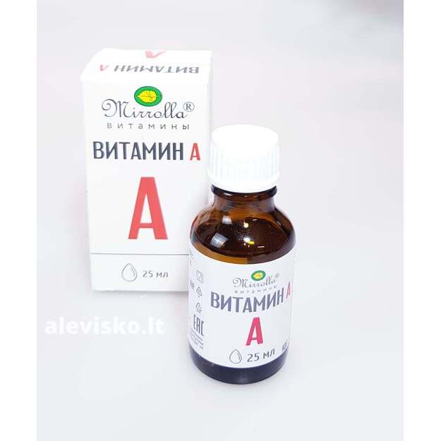 Vitaminas A (Retinilo palmitatas) Mirrola, 25 ml.