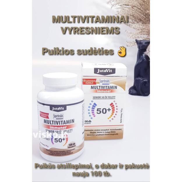 Maisto papildas Multivitamin Immuner Senior 50+ su laktobacilomis Jutavit 100 tab. 