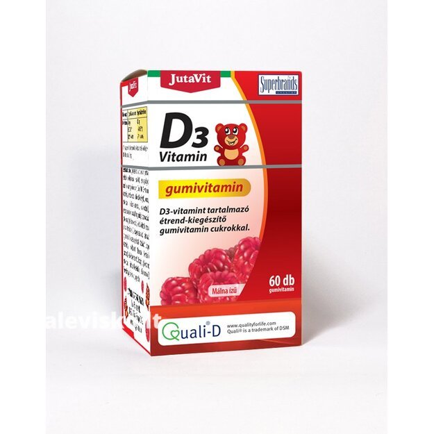 Vitaminas D3 guminukai JutaVit, 60 vnt