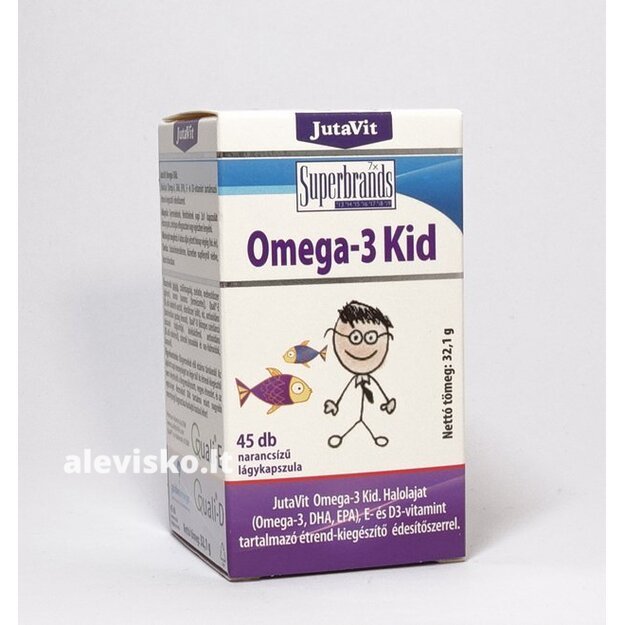 Maisto papildai Omega-3 Kid Jutavit, 45 kapsulės