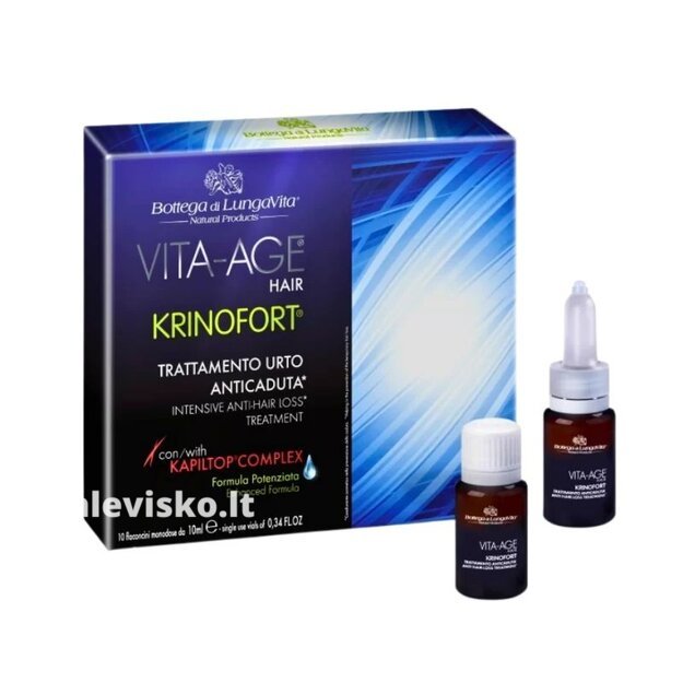 VITA-AGE KRINOFORT priemonė nuo plaukų slinkimo, 10 buteliukų