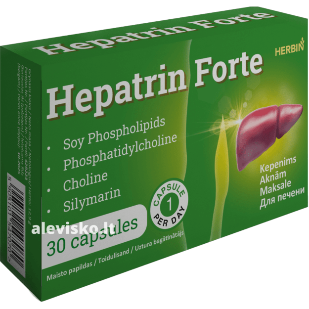 Maisto papaildas Hepatrin Forte kepenims (fosfolipidai + margainis + vit. E) 30 kap.