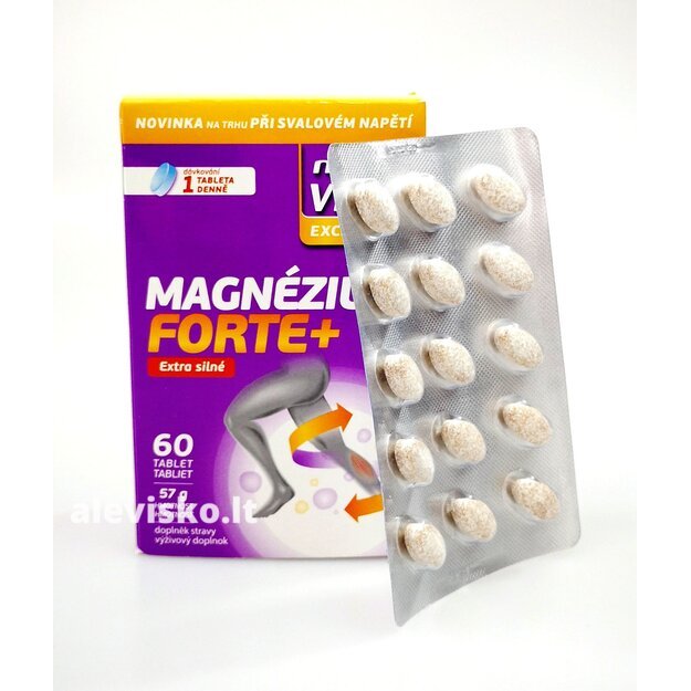 Maisto papildas Magnezium (magnis)  Extra Strong, 60 tab.