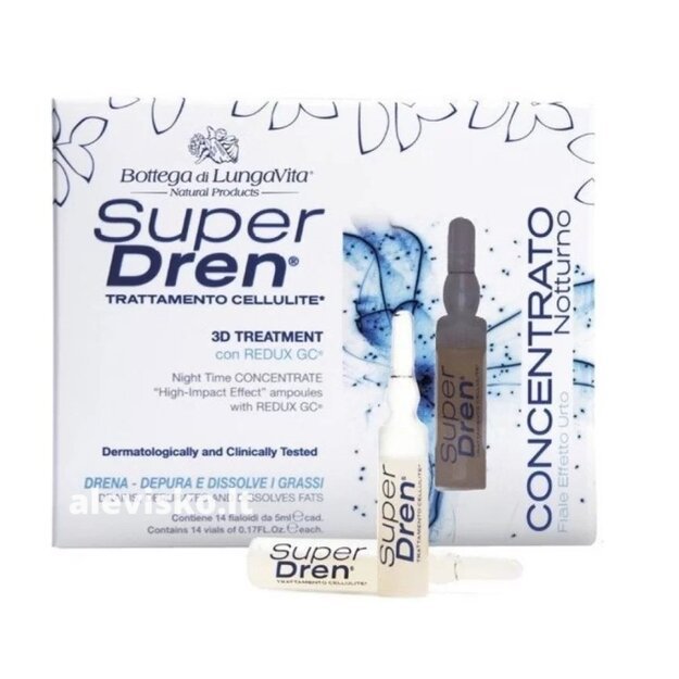 SuperDren® Anticeliulitinis naktinis koncentratas, 14 ampulių po 5 ml